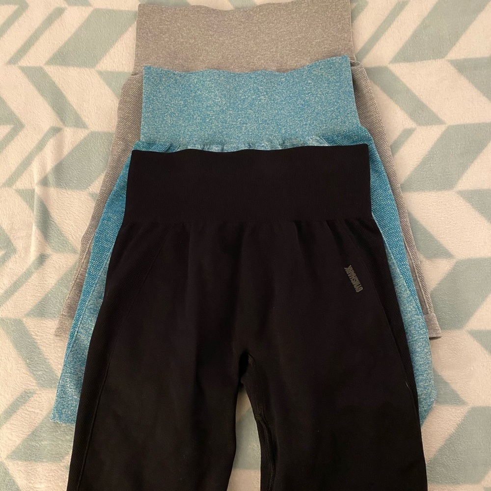 GYMSHARK black flex cycling shorts